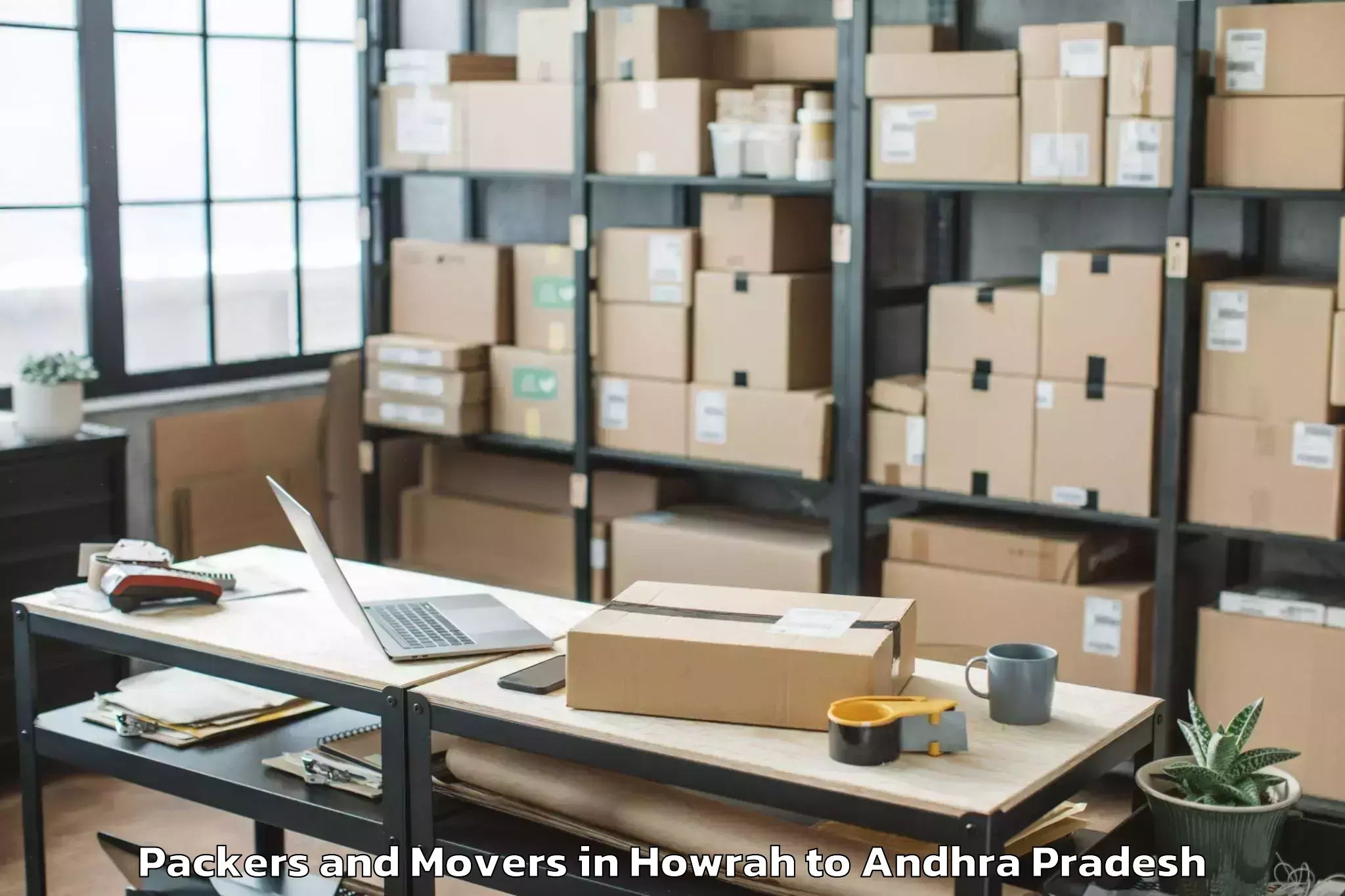 Professional Howrah to Maddipadu Packers And Movers